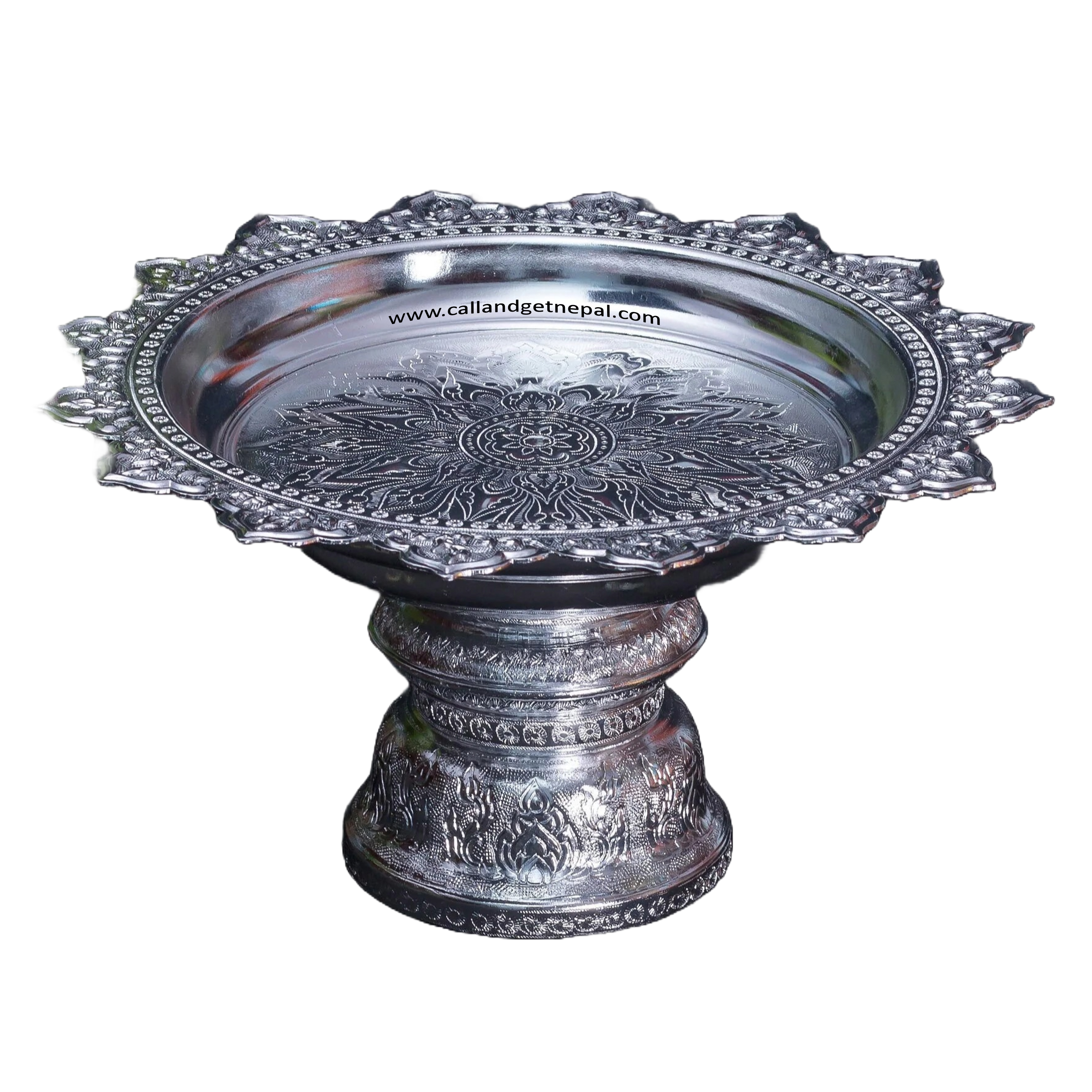 Silver Coated Dashain Tika, Thai Tika Thali Made in Thailand Lifetime Color Guarantee