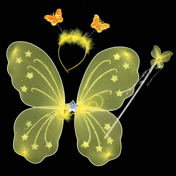 Butterfly Wing Set For Baby Girl Yellow