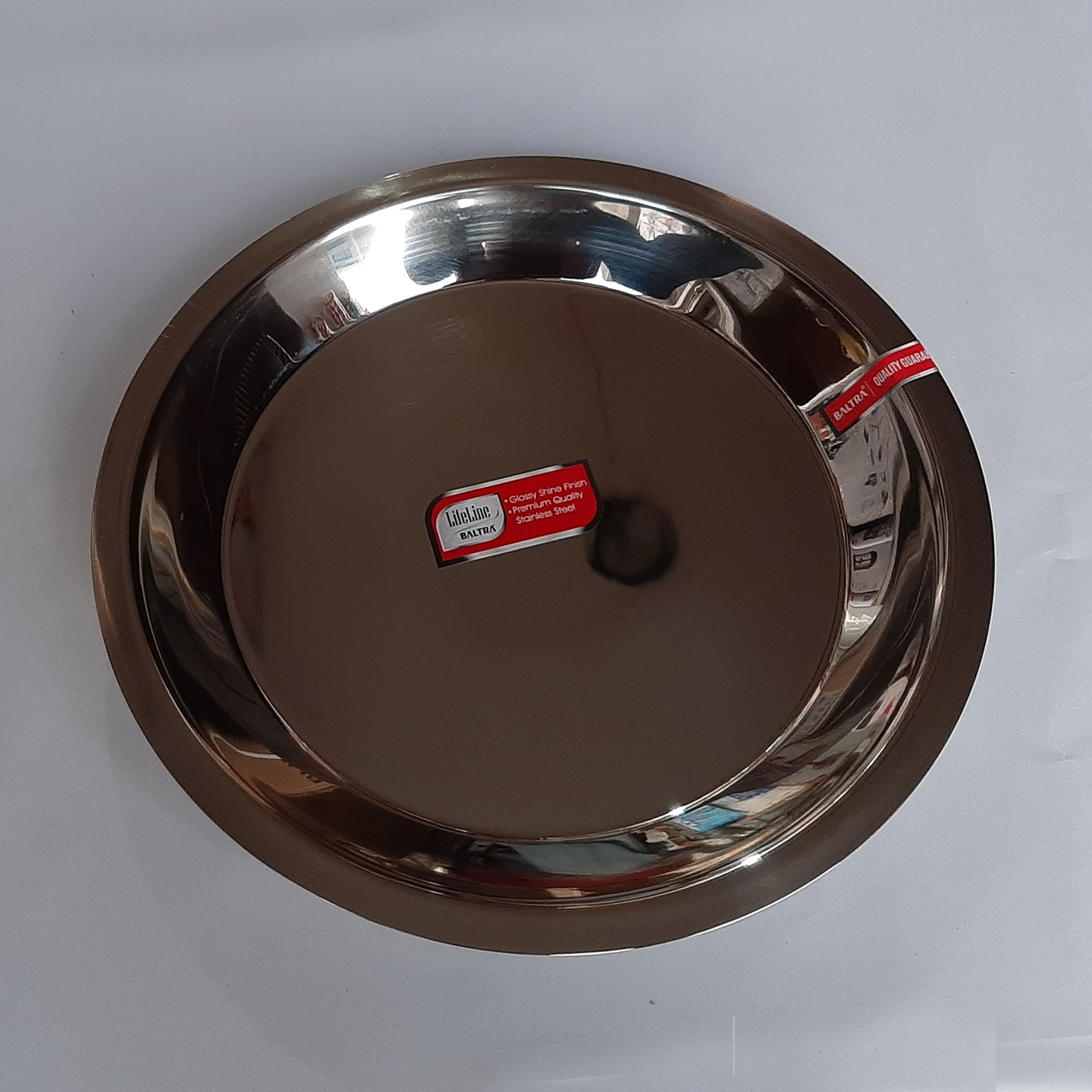 Baltra Lifeline Stainless Steel Thal Plate Ivory 12 inch 370gm