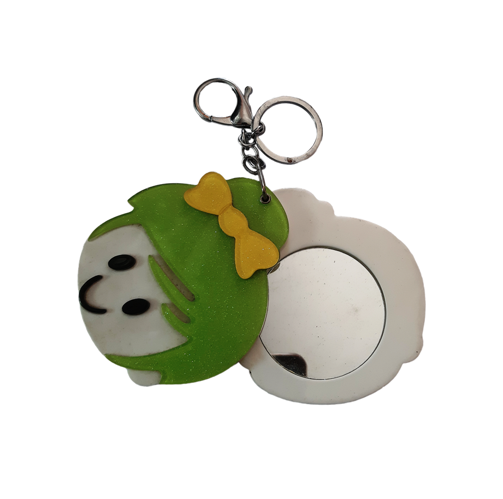 Fancy Key Ring Green Mirror Keyring