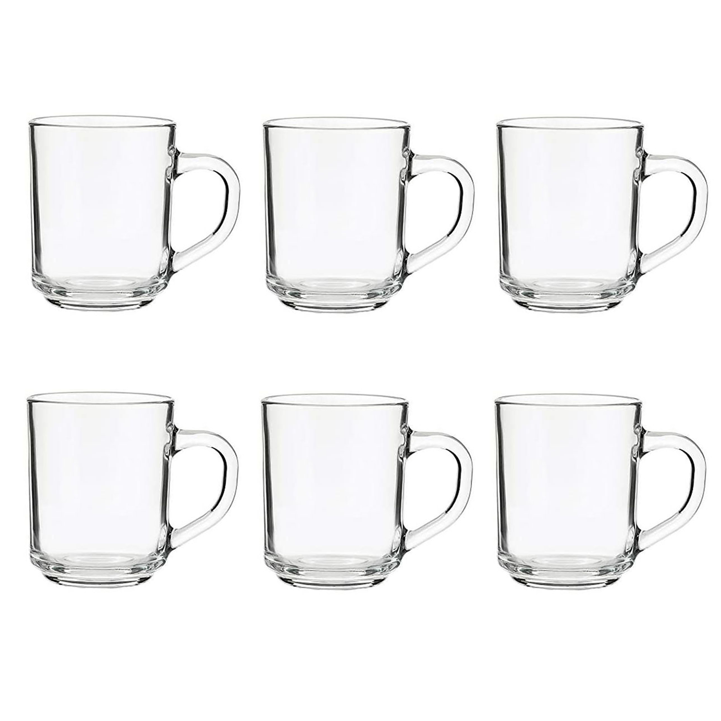 Baltra Transparent Tampered Toughened Glass Indonesia Tea, Coffee Mug Small 6 pcs - 190ml