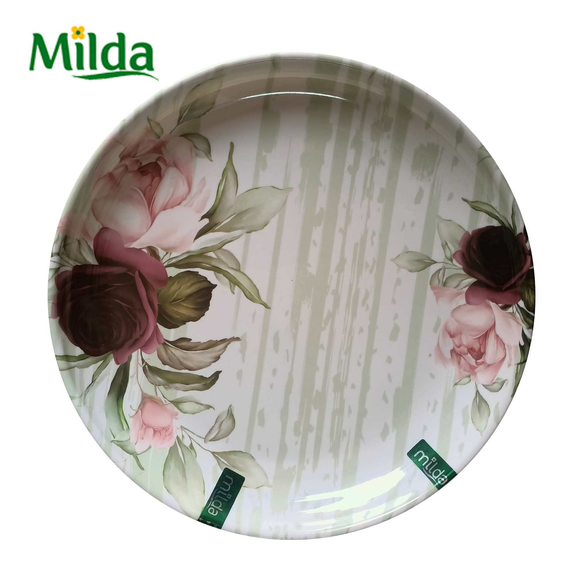 Milda Melamine Break Resistant Plate 7.5 inch 4mm Thick 12 Pieces Set