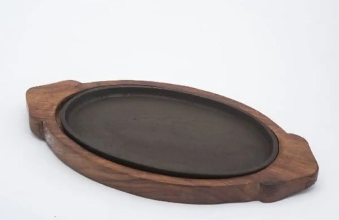 Sizzler Plate With Wooden Tray