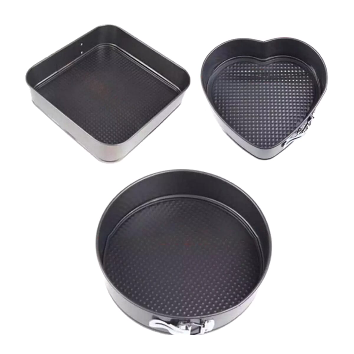 Large Size Cake Baking Tray Set of 3 Pieces - Black