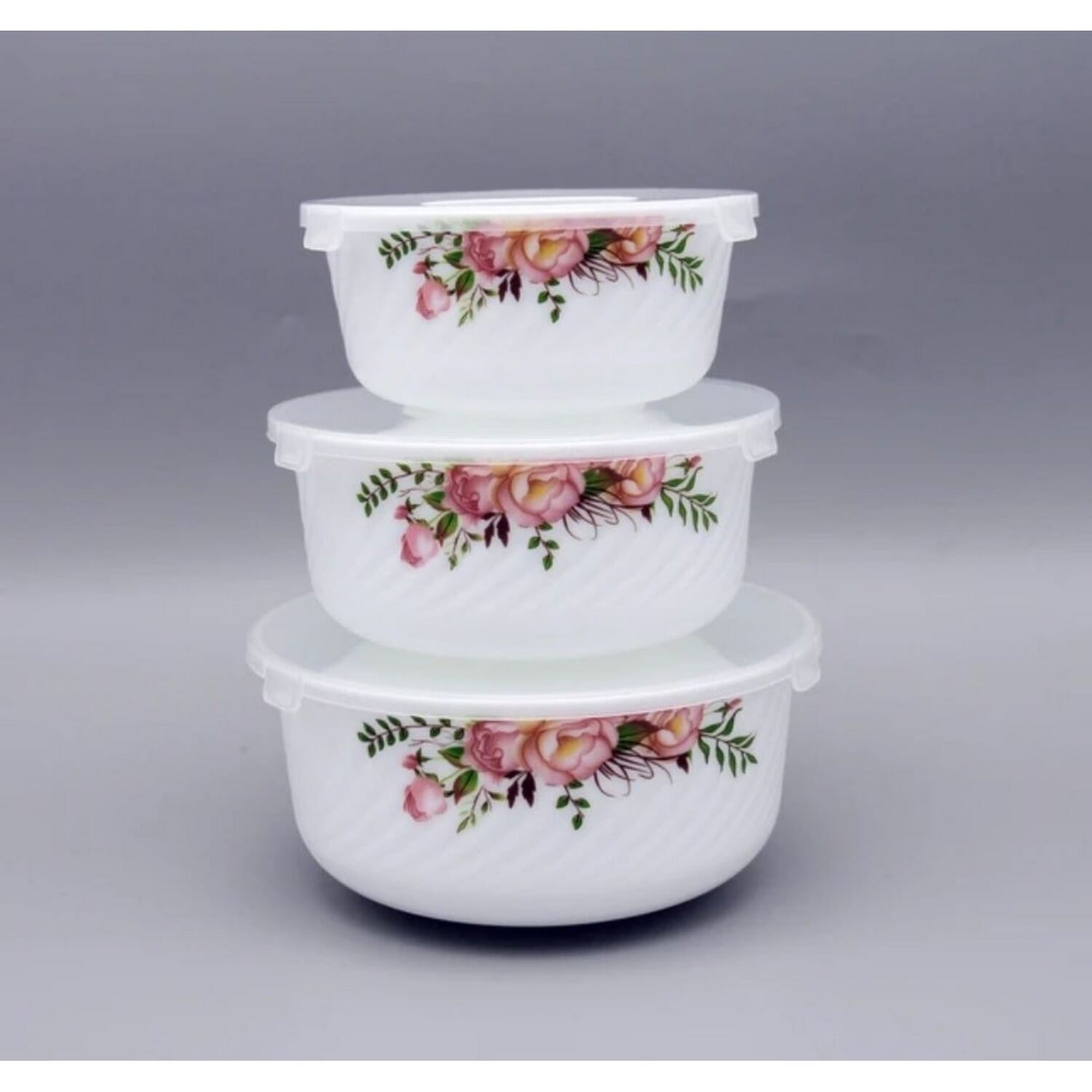 Microwave Safe Ceramic Cook & Serve Bowl Set of 3 - White