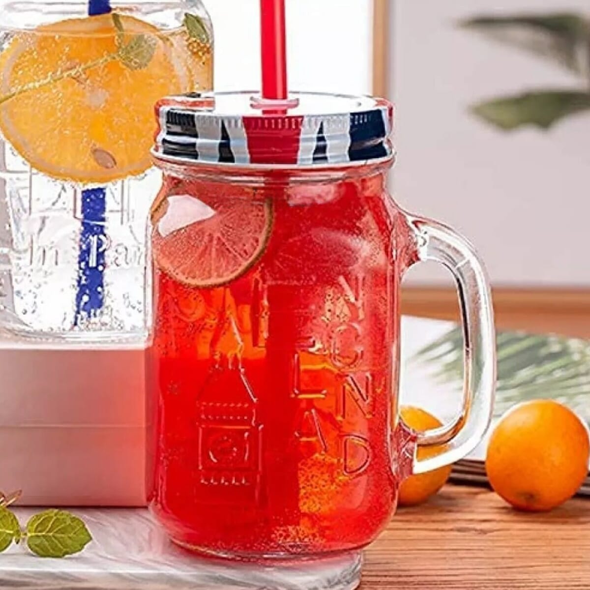 Colorful Mason Glass Jar with Lid - 400ml Multicolor
