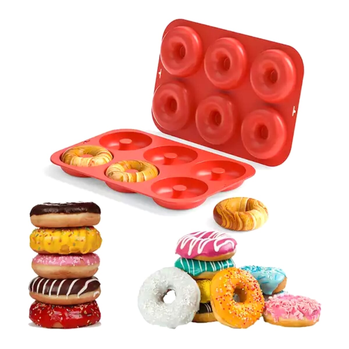 Silicone Mini Doughnut Baking Tray - Multicolor