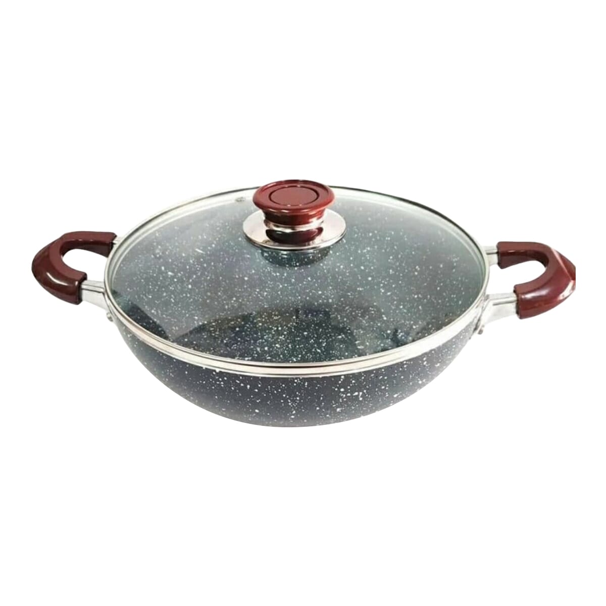 Non-Stick Granite Coated Induction Base Kadai 28cm - Maroon