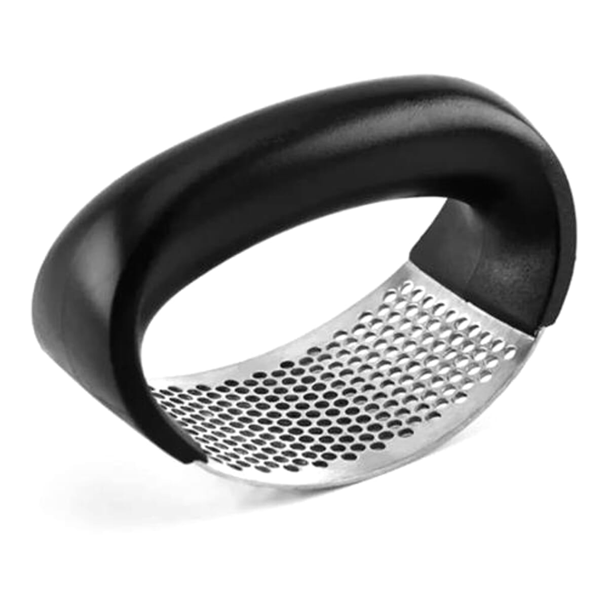 Steel Garlic Press with Plastic Handle - Silver
