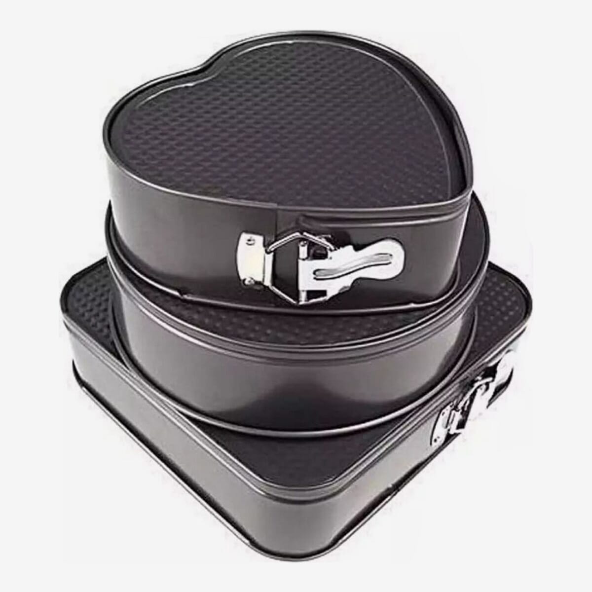 Spring Form Cake Baking Tray with Lock Set - Black