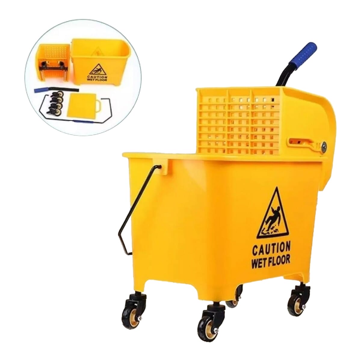 Heavy Duty Yellow Press Bucket Mop - Yellow
