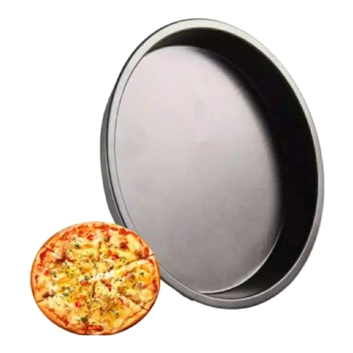 Round Baking Tray For Cake, Pizza & Pie - Black