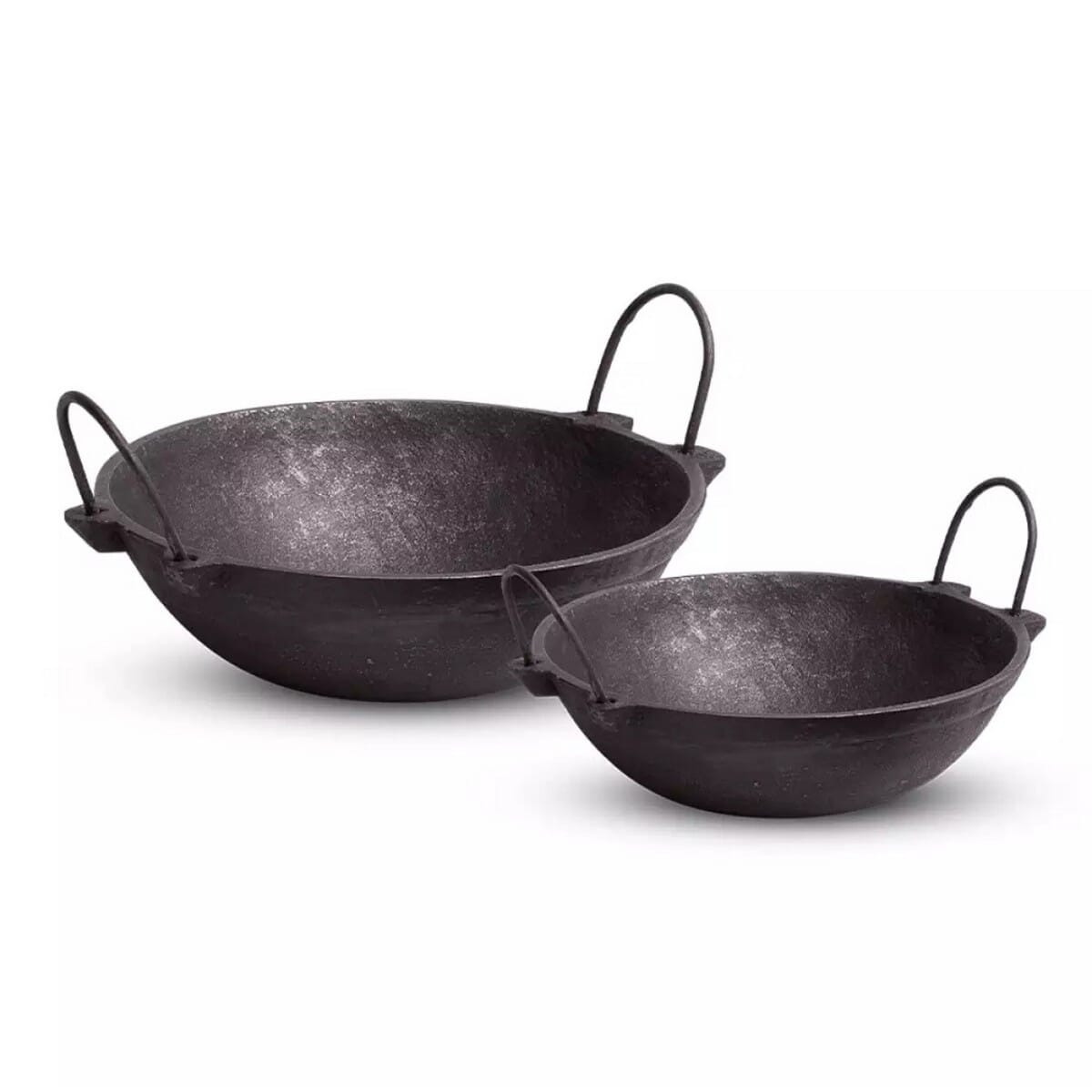 Cast Iron Traditional Nepali Kadai 10 Inches - Black