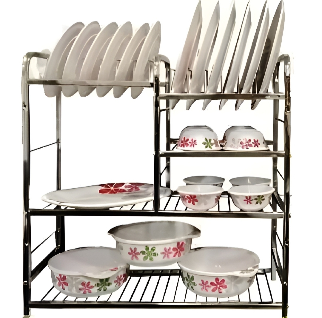 Steel Kitchen Dish Rack 24×24 Inches Pure Steel - Silver