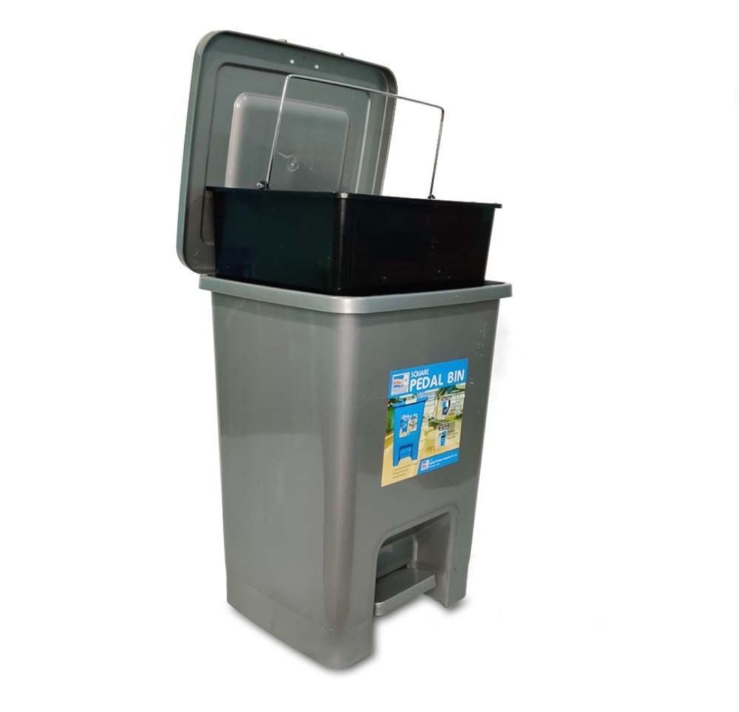 Bagmati Double Pedal Dust Bin With Dual Containers - Multicolor