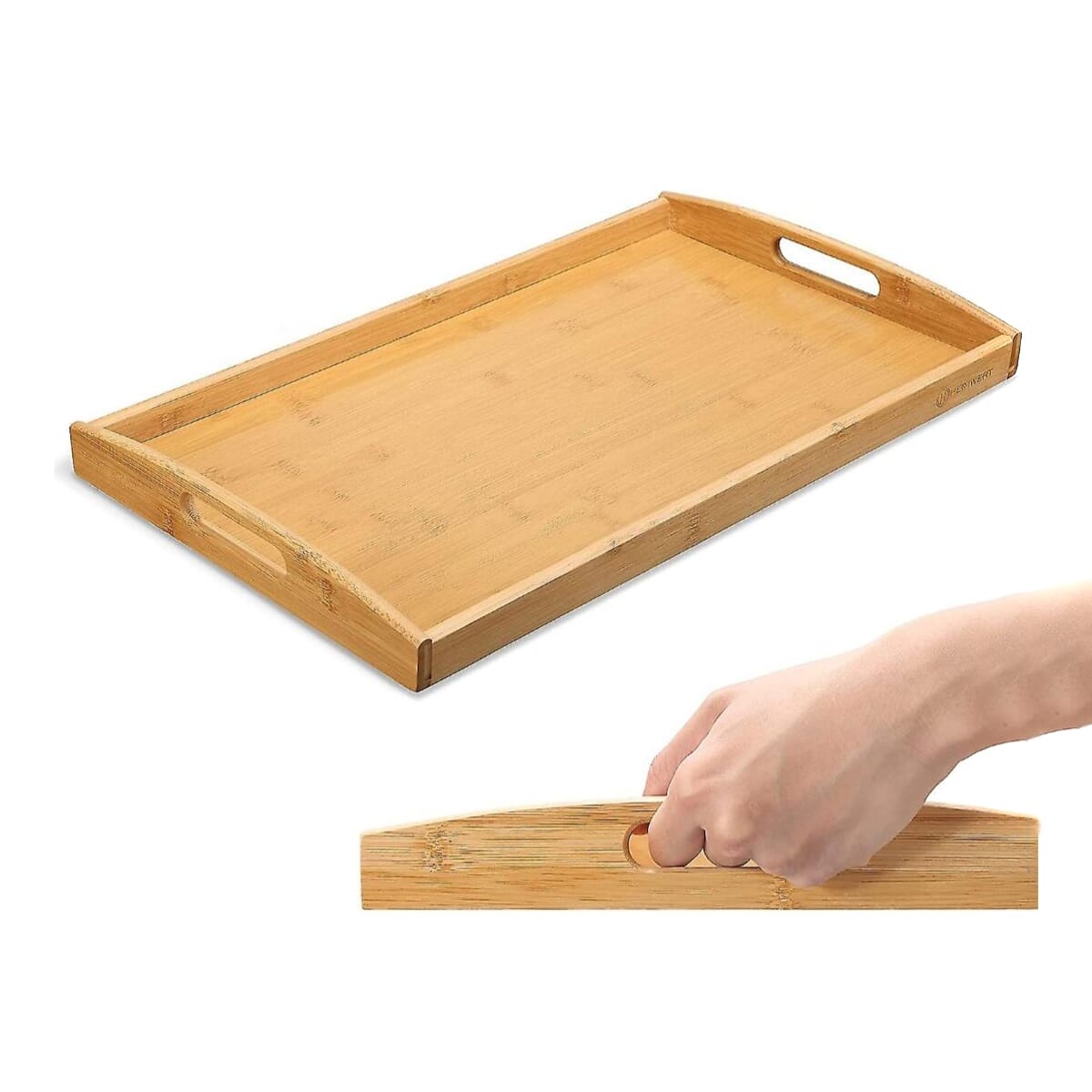 Bamboo Wood Serving Tray - Brown