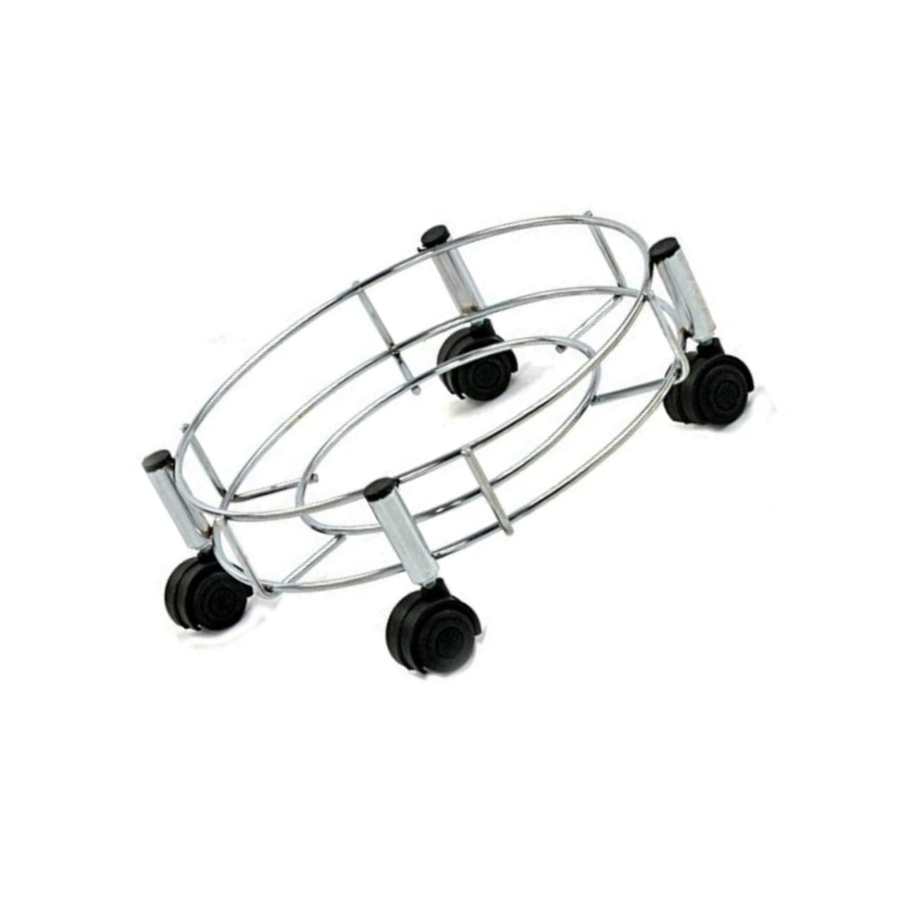 Stainless Steel Water Jar Gas Trolly/Lpg Cylinder Stand Trolley with Wheels - Multicolor