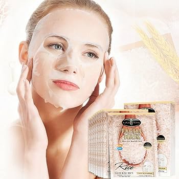 Aichun Beauty 10Pcs Natural Rice Face Mask Extra Hydrate Facial Sheets