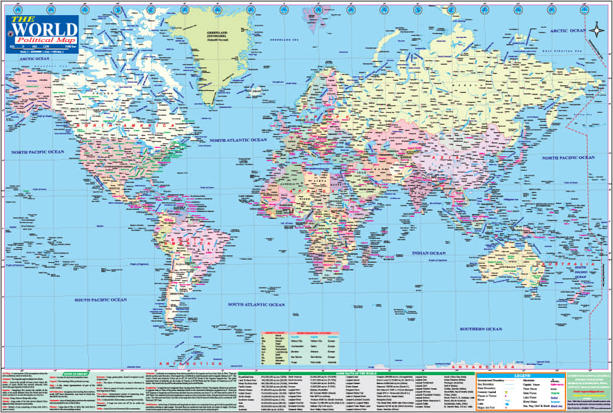 World Map Both Side Printed (73 × 51 Cm)