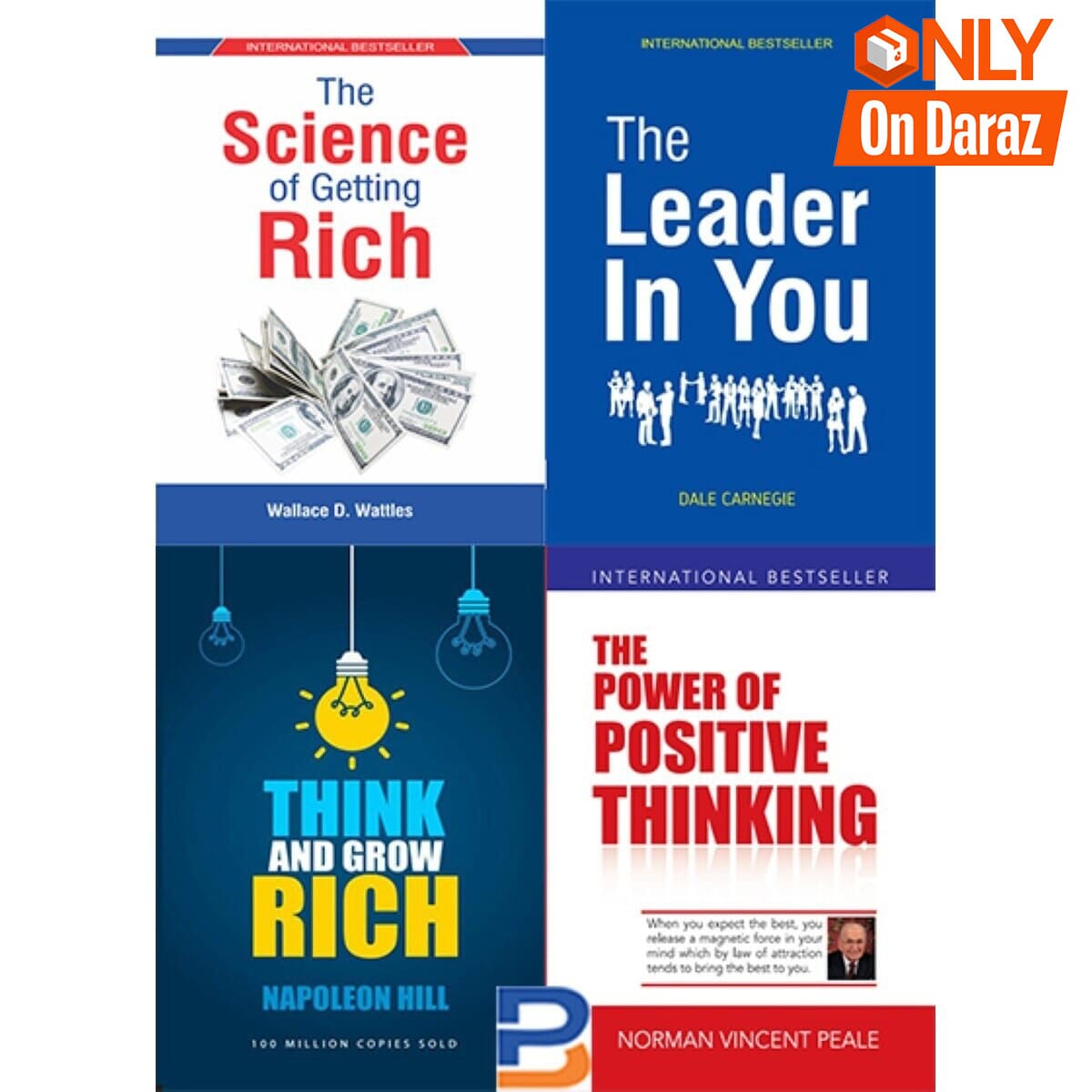Set Of 4 ( The Science of Getting Rich By Wallace D. Wattles + The Leader in You By Dale Carnegie + Think and Grow Rich By Napoleon Hill + The Power Of Positive Thinking By Norman Vincent Peale)