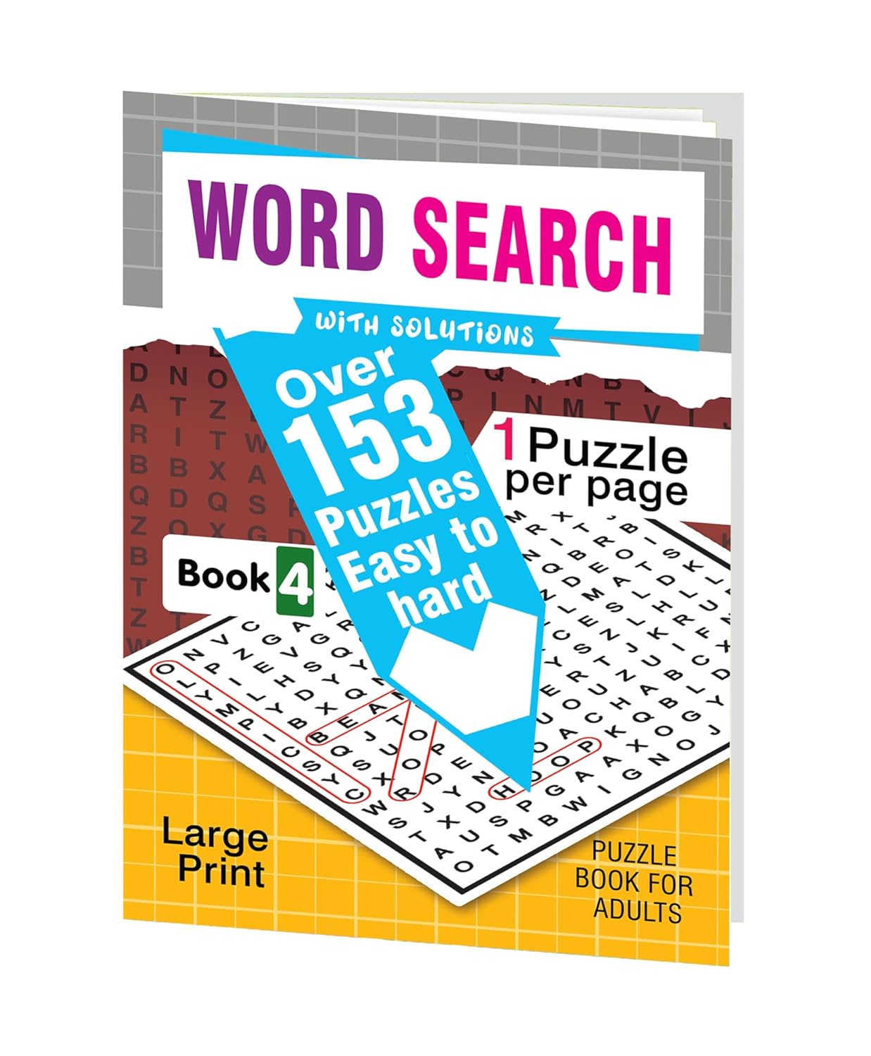 Word Search With Solutions: Over 150 Puzzles Easy To Hard By Hello Friend Books (Book 4, Paperback) 