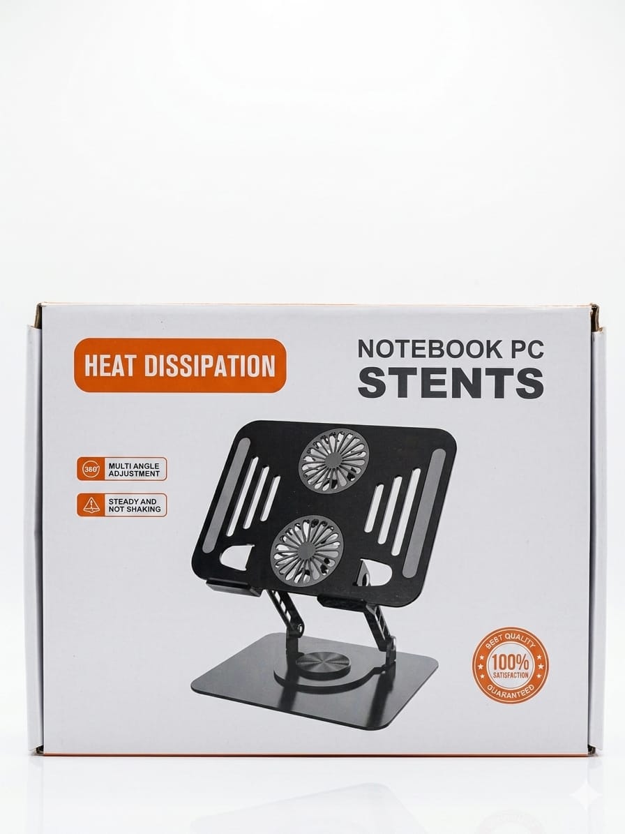 360° Rotating Portable Metal Laptop Stand - Silver