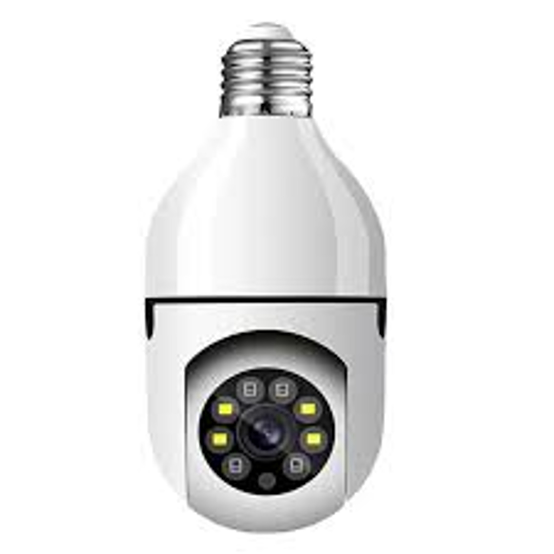 Wireless WiFi Light Bulb Security Camera With 1.0MP Lens - White