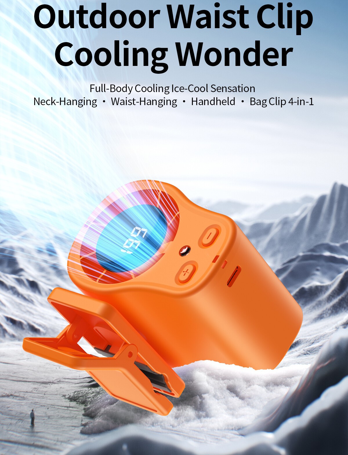 T-510 Portable Clip Rechargeable Mini Fan 199-Speed