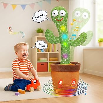Talking Dancing Cactus Plush Toy – Singing & Repeating Toy - Multicolor