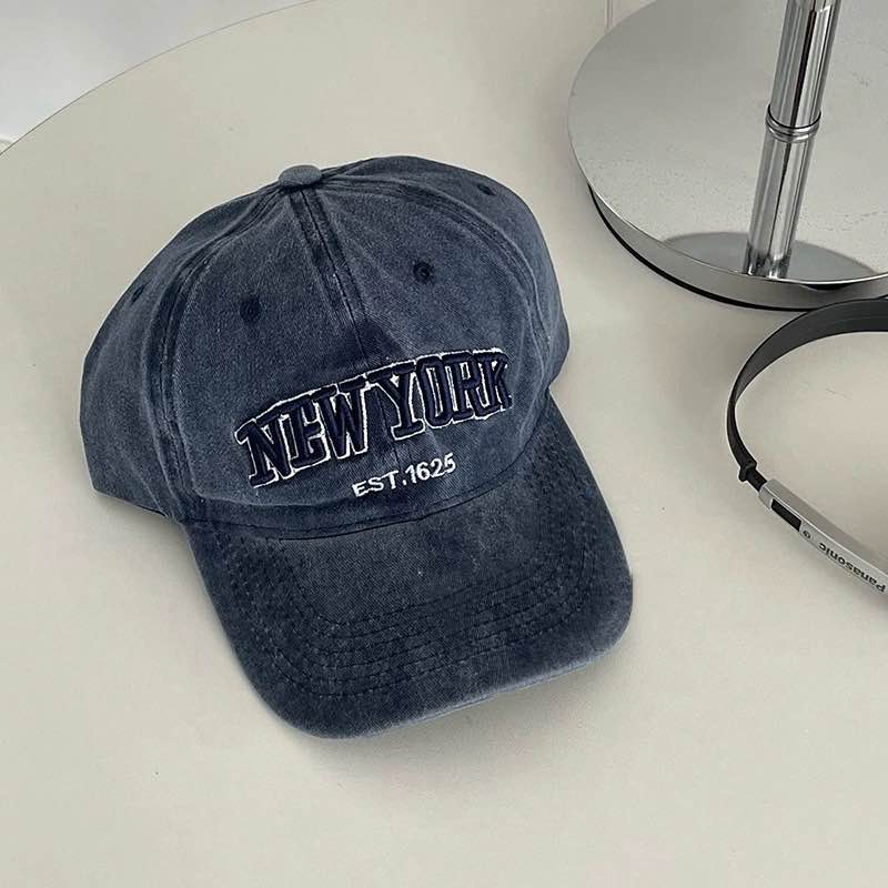 Unisex Retro New York Washed Cotton Baseball Cap 