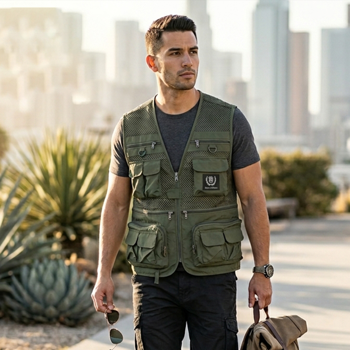 Plus Size Tactical Multi-Pocket Jacket For Men