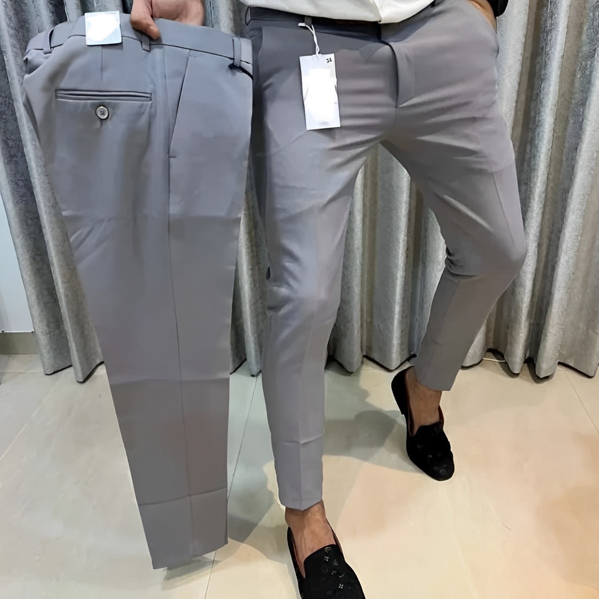Slim Fit Cotton Chinos Pants For Men