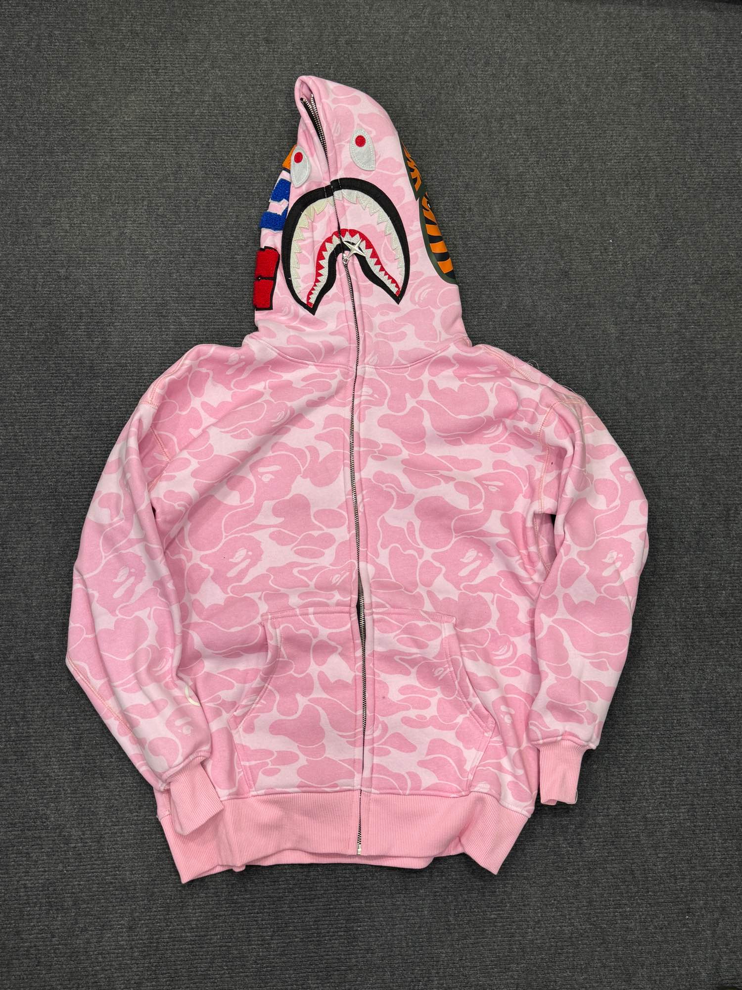 Spider Embroidery Full-Zip Hoodie For Men
