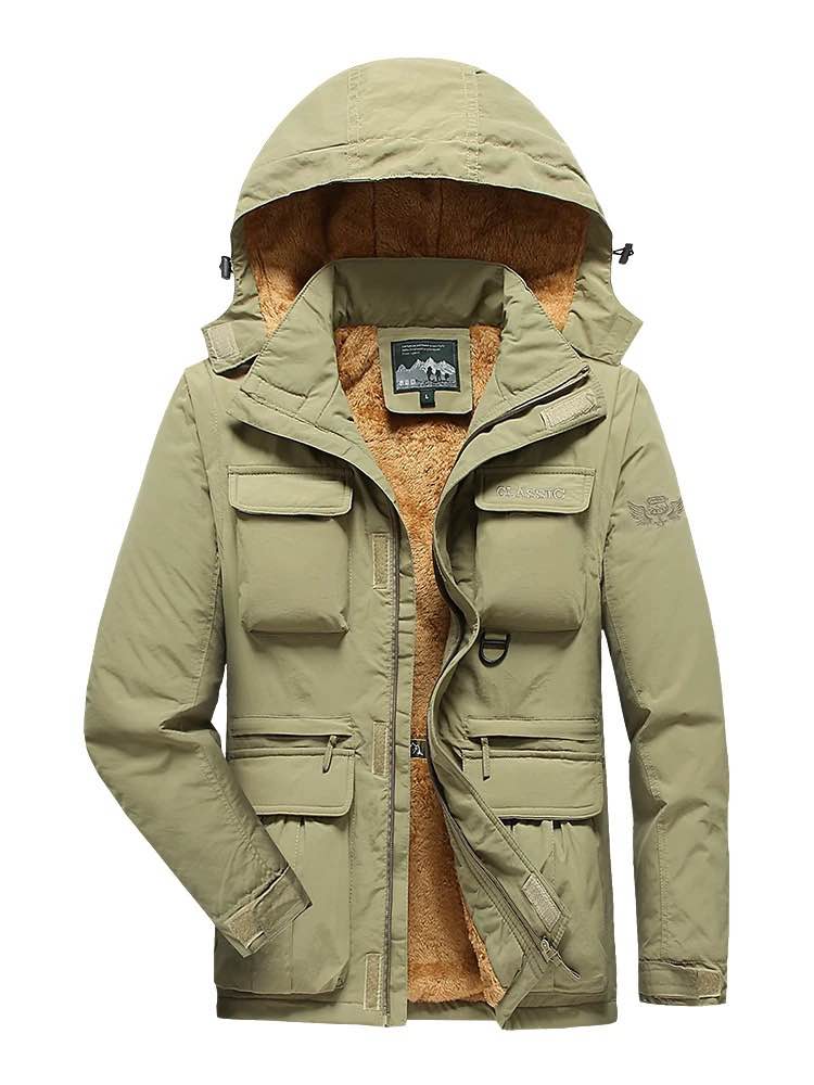 Khaki Color Korean Plus-Size Jacket For Men
