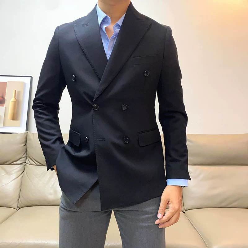 England Style Double-Breasted Suit Jacket For Men