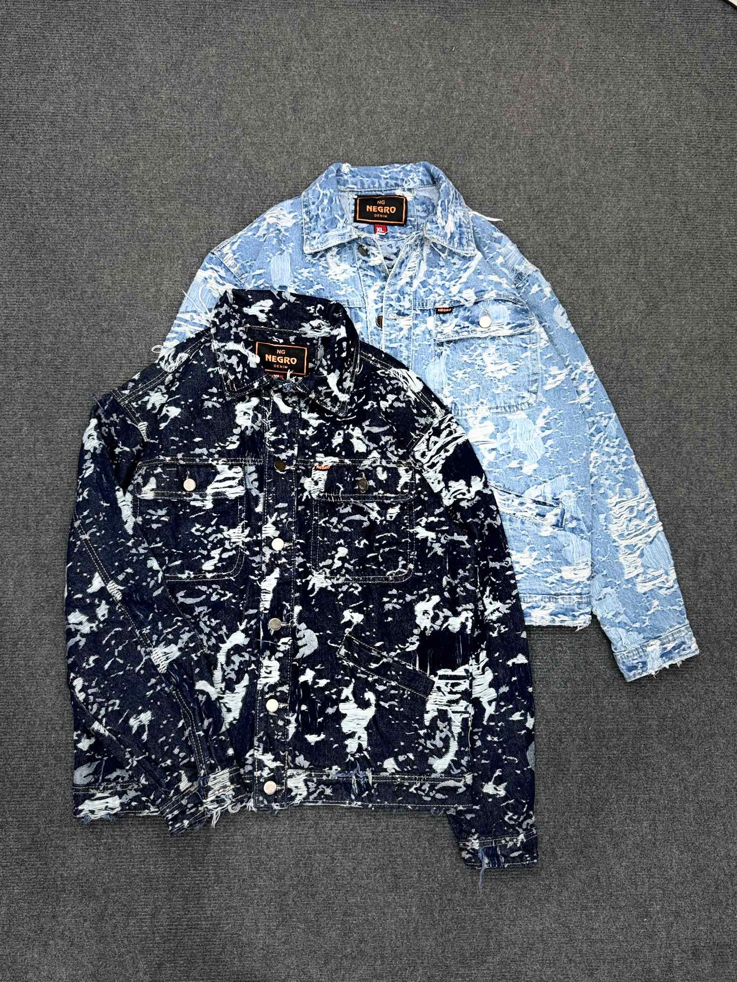 Black Vintage Denim Street Jacket For Men