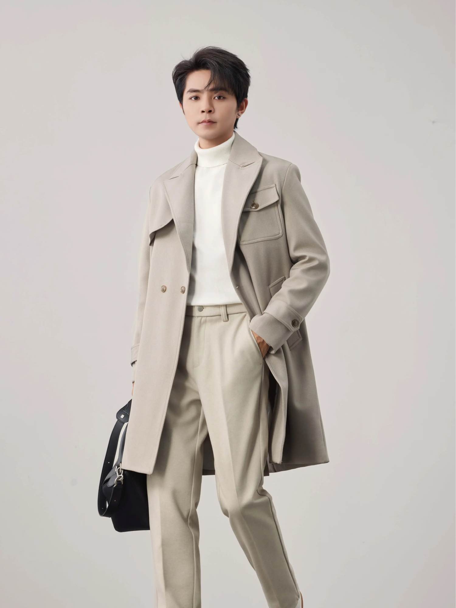 Black Long Winter Overcoat For Men