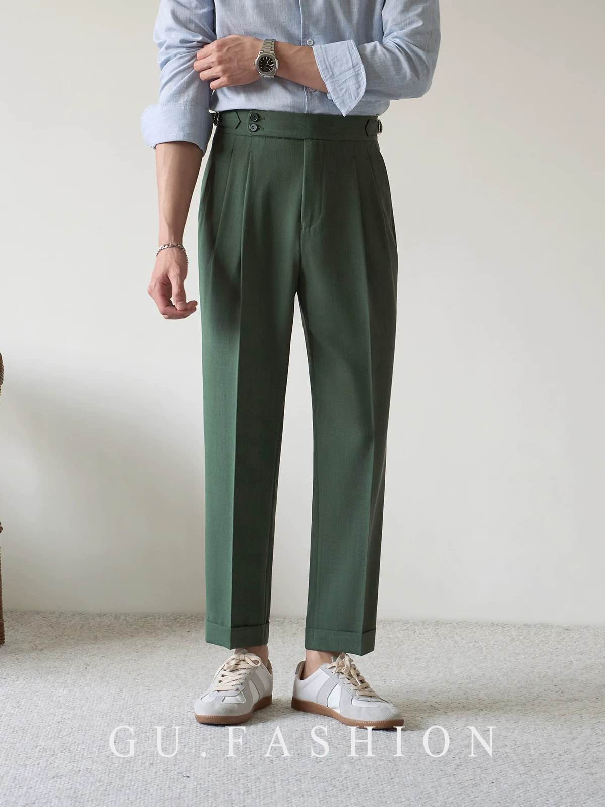 Italian Design High-Waist Gorkha Pants For Men