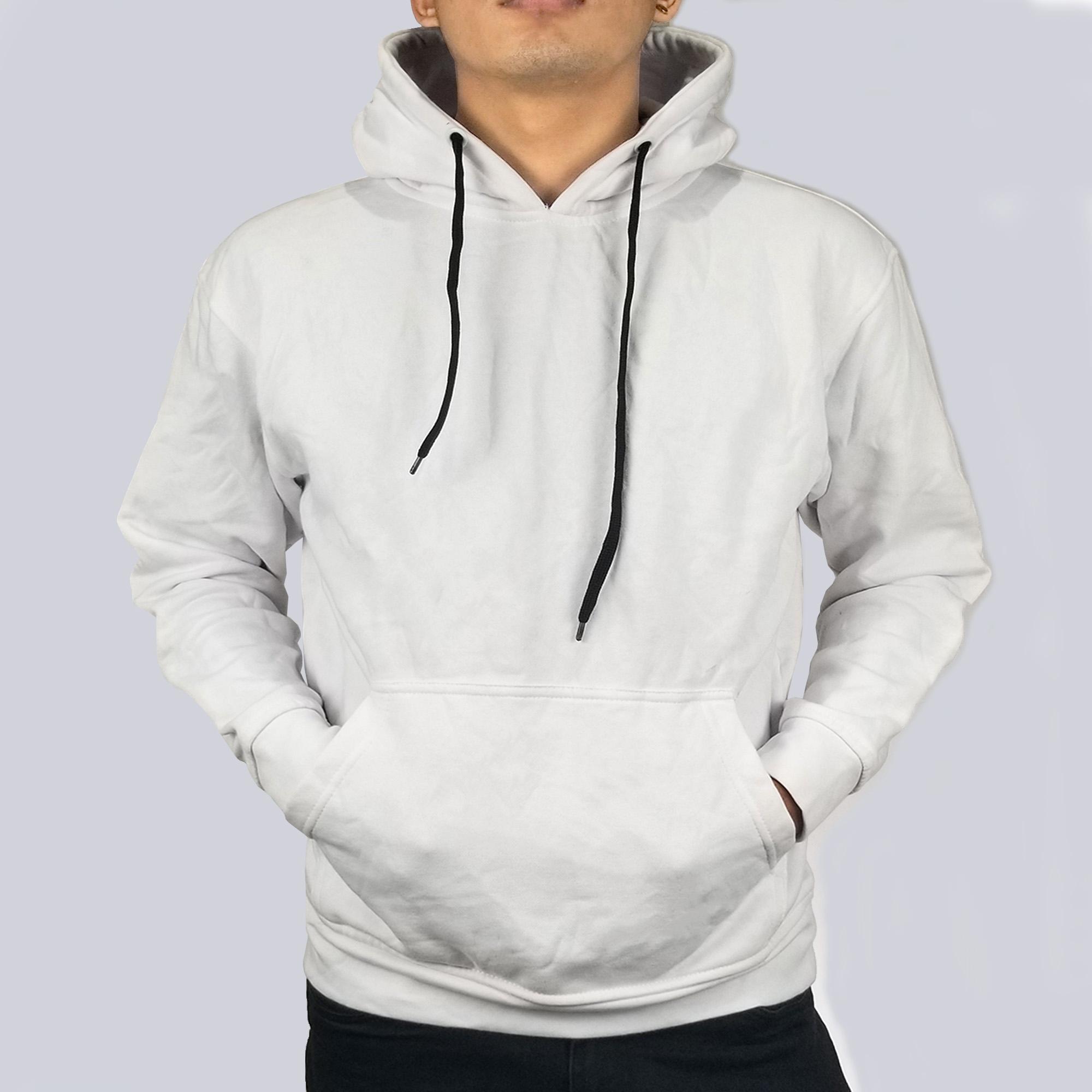 Plain White Winter Hoodie For Men