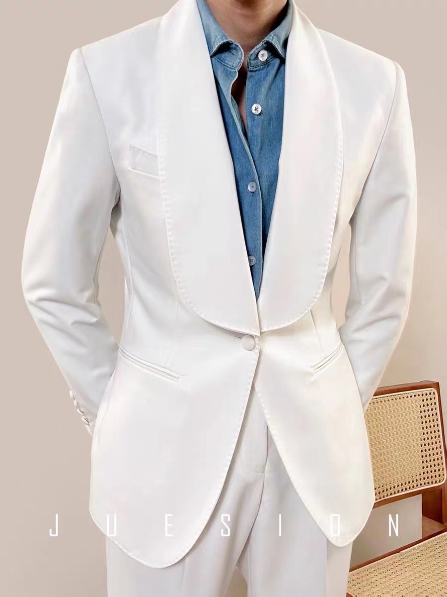 Double Breasted Slim Fit Blazer For Men