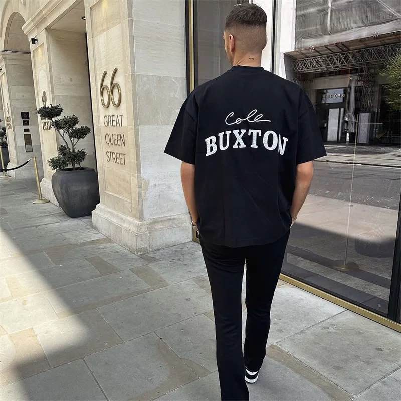 Black White Letter Print T-Shirt For Men
