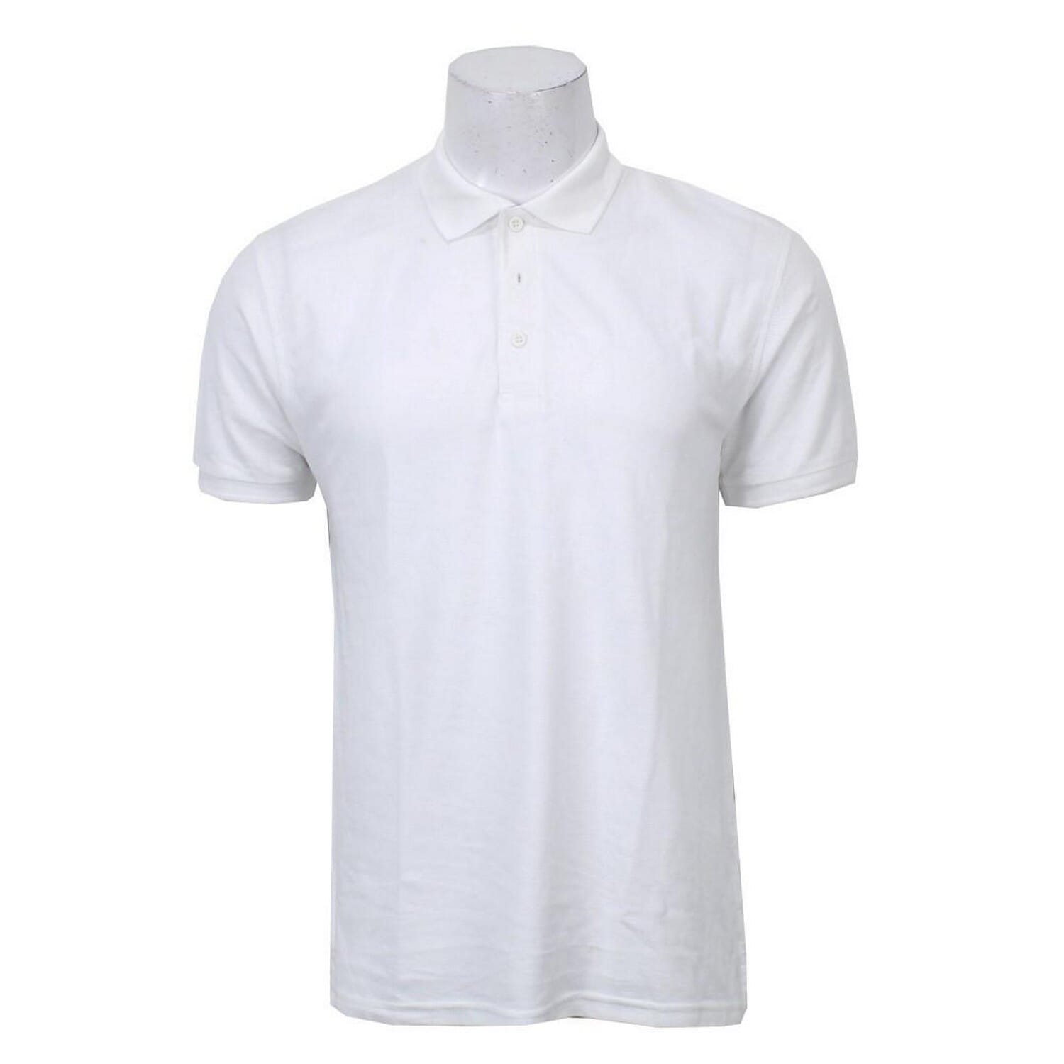White Solid Polo T-Shirt For Men