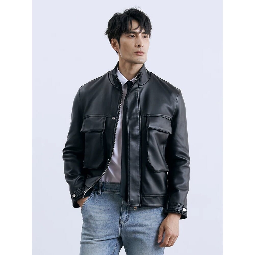 Korean Slim Fit Motorcycle Jacket For Men