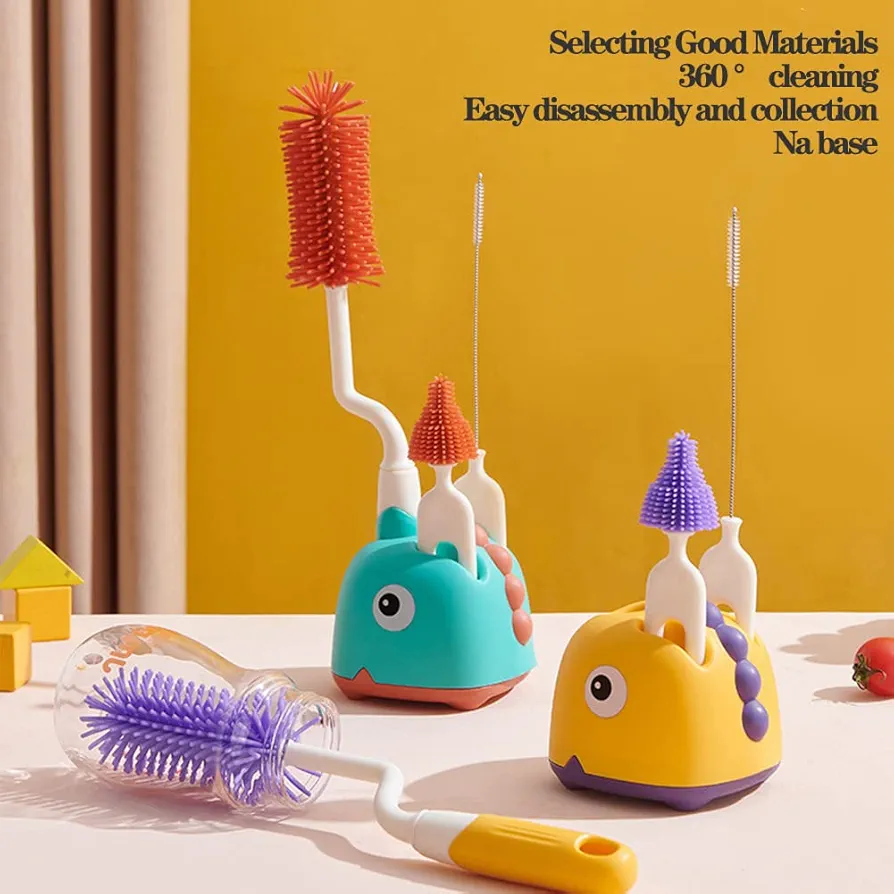 360° Silicone Bottle Cleaning Brush - Multicolor