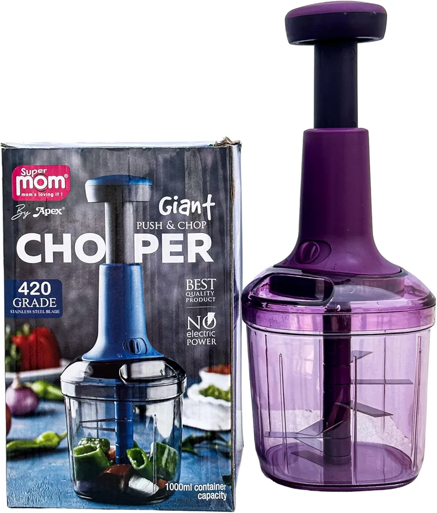 1000ml Hand Press Food Chopper - Multicolor