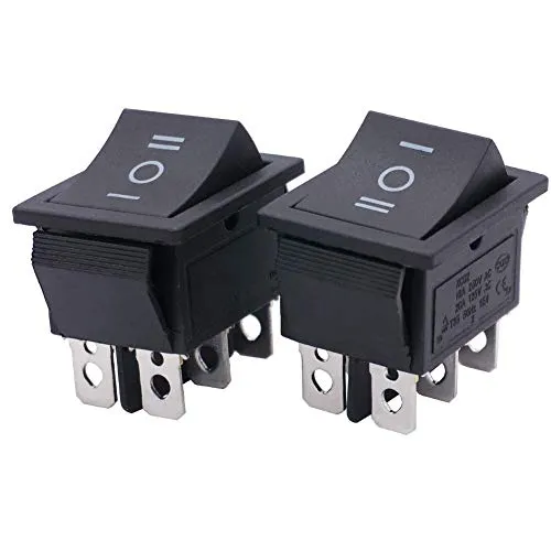 6 Pin DPDT Rocker Switch 4pcs - Multicolor