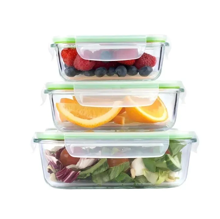 3 Pc Borosilicate Glass Storage Set - Multicolor (3 Set)