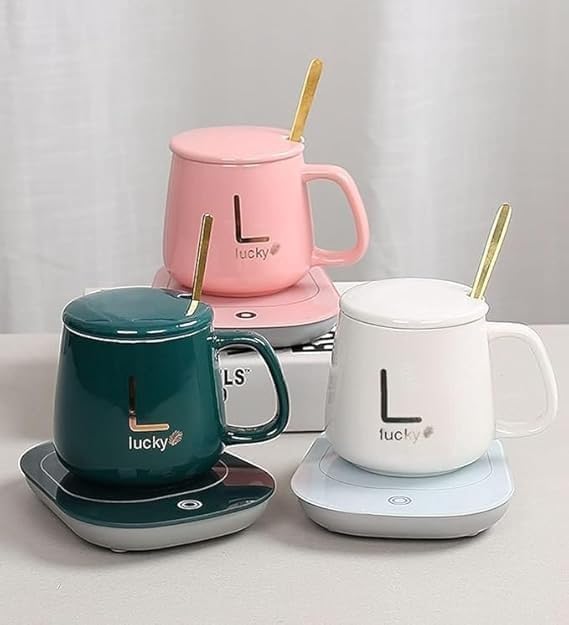 Smart Electric Warming Coffee Mug Set - Multicolor