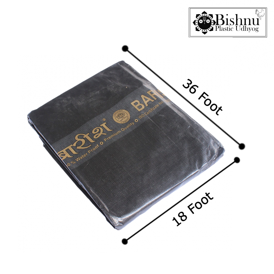 Bishnu 18x36ft Black Tarpaulin 200 GSM