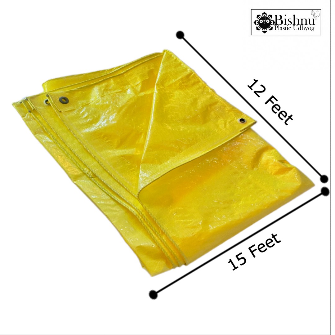 Bishnu 12x15ft Yellow Tarpaulin 150 GSM